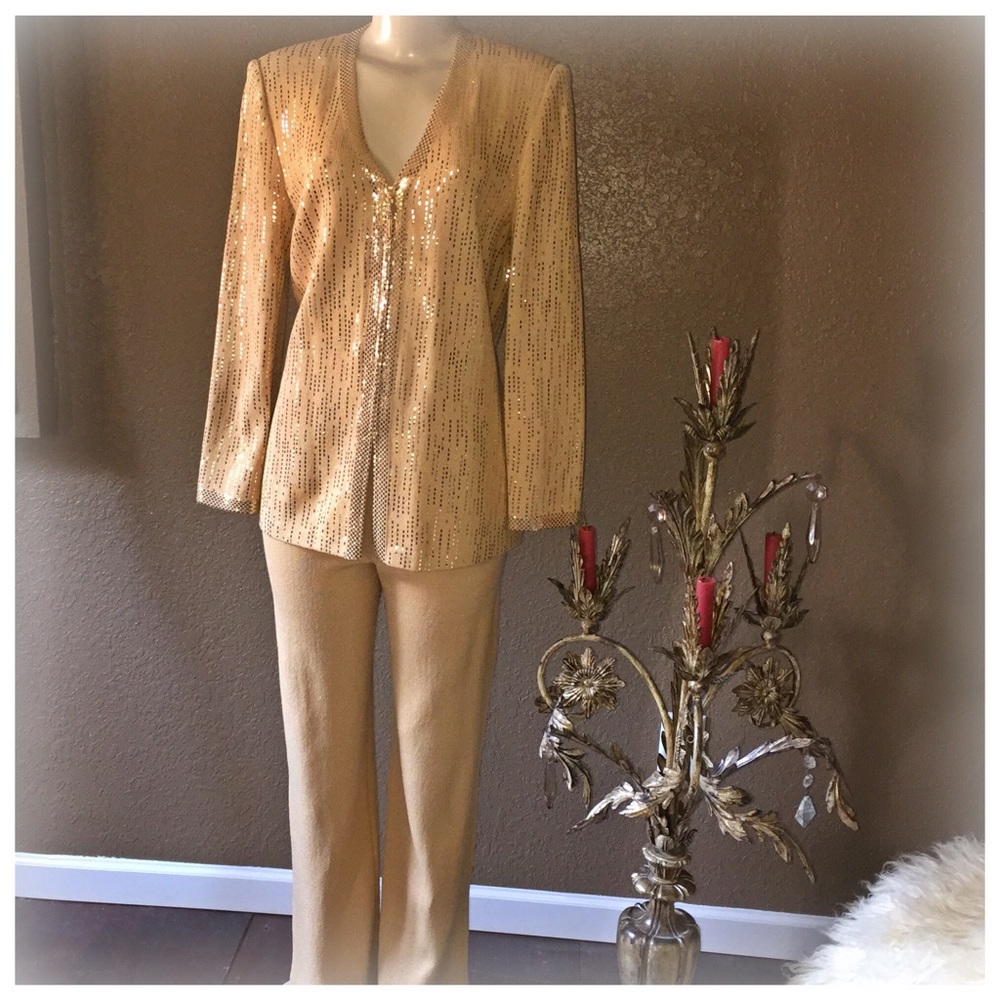 St.John Knit Evening shimmer pant suit